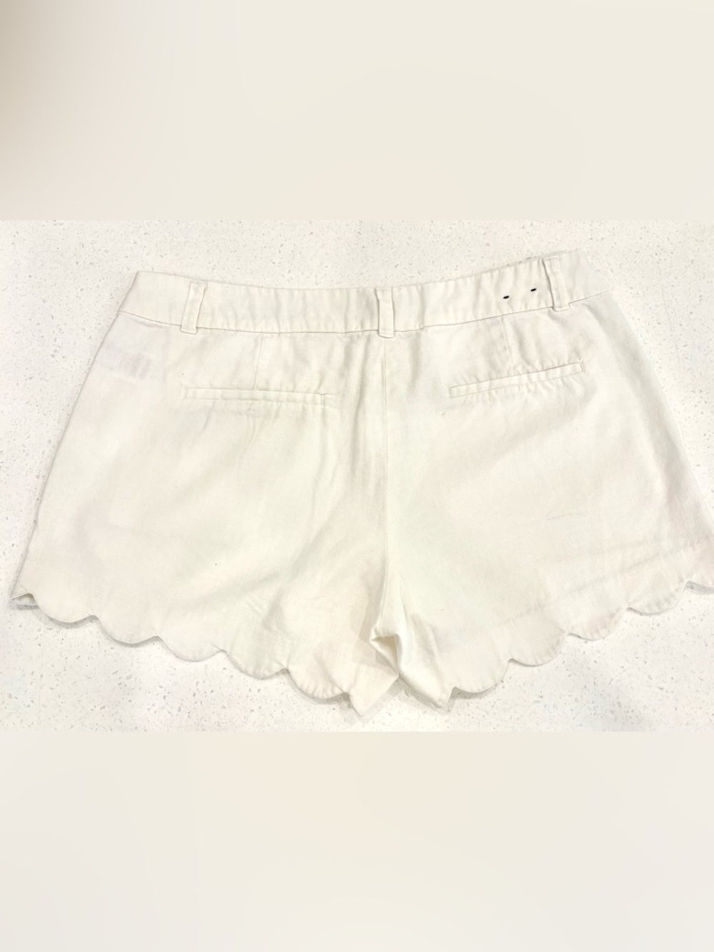 Set of 4 J. Crew Linen Scallop Hem Shorts Coral, Green, Black, White Size 10 - Picture 3 of 15